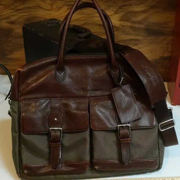 Polo Ralph Lauren Handbags - NWOT VINTAGE POLO RALPH LAUREN LEATHER MESSENGER BAG.
